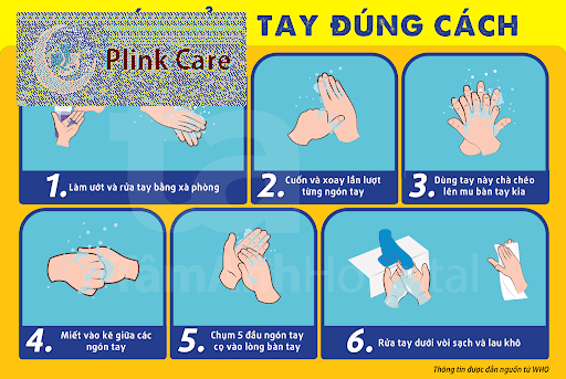 6 bước rửa tay đúng cách