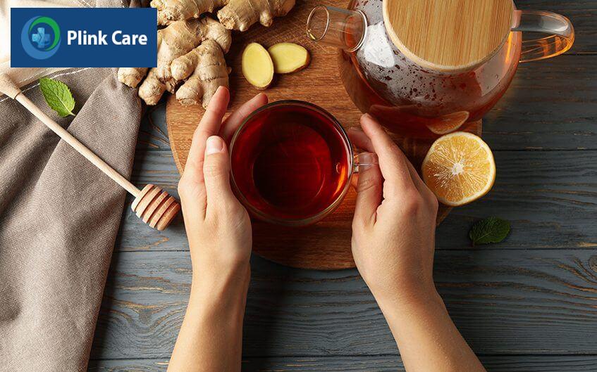 trị đau nửa đầu bằng trà gừng