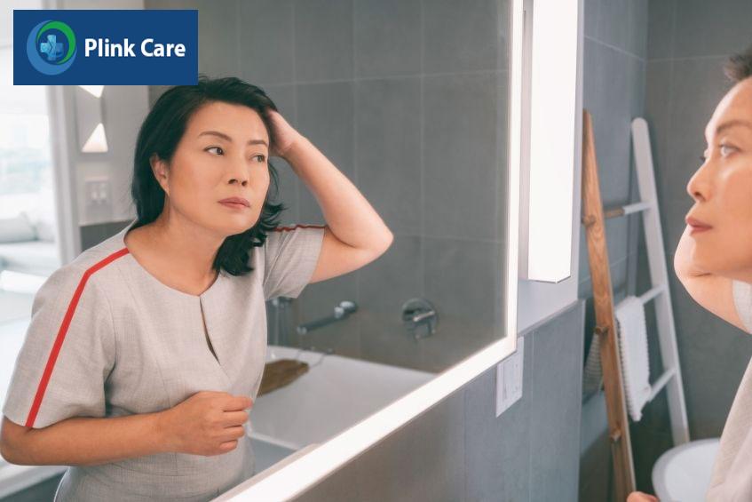 da khô và rụng tóc nhiều